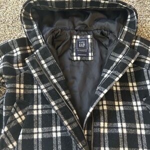 GAP Black and White Plaid Kids Cape